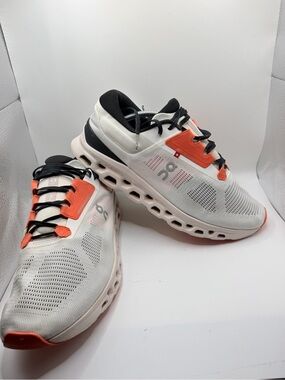 On Running Men's White and Orange Performance Running Shoes